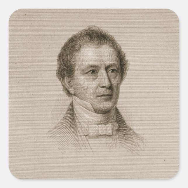 Edward Everett, Gravur von John Cheney (1801-85) Quadratischer Aufkleber (Vorderseite)