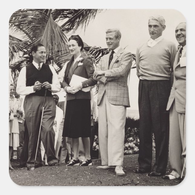 Edward, Herzog von Windsor (1894-1972) und Wallis, Quadratischer Aufkleber (Vorderseite)