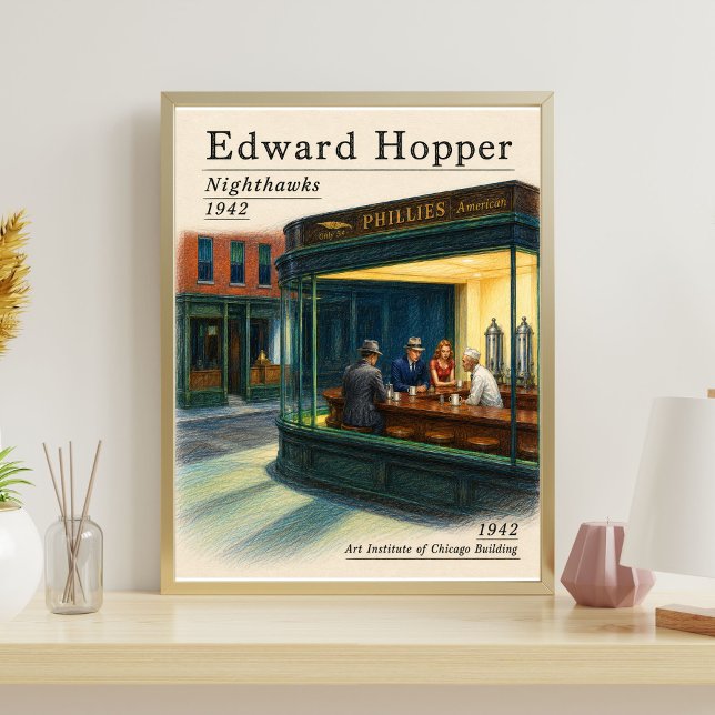 Edward Hopper Druck | Nighthawks Poster (Von Creator hochgeladen)