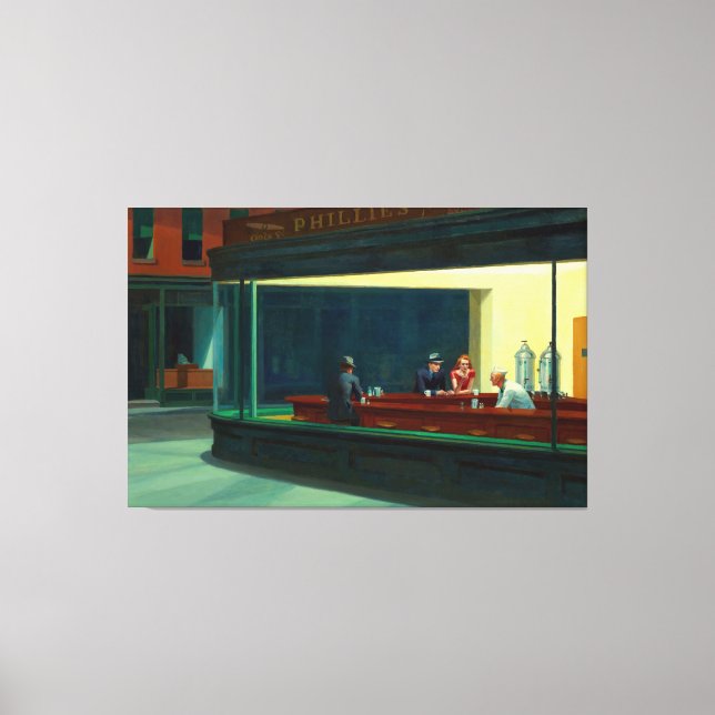 Edward Hopper - Nighthawks Leinwanddruck (Vorderseite)