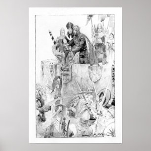 Edward I seinen Sohn Prinzen von Wales erklärend Poster