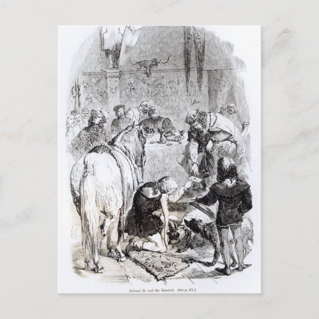 Edward II und der Minstrel Postkarte (Vorderseite)