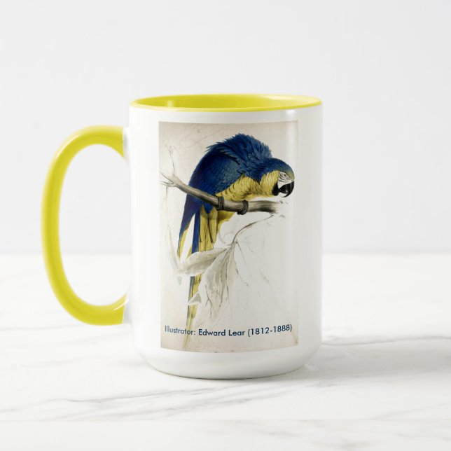 Edward Lear Bird Collection Blue and Yellow Macaw Tasse (Links)