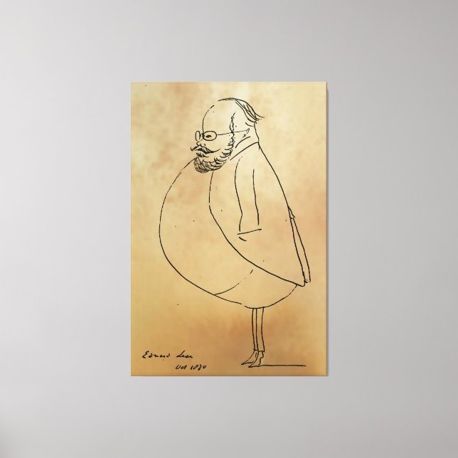 Edward Lear, eine Selbstkarikatur Leinwanddruck (Vorderseite)
