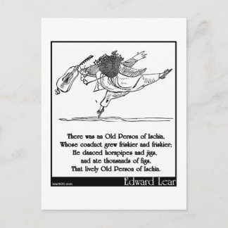 Edward Lears alte Person von Ischia Limerick Postkarte