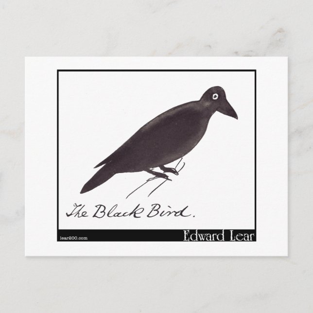 Edward Lears Black Bird Postkarte (Vorderseite)