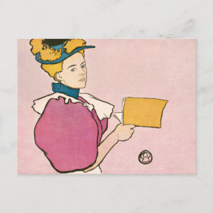 Edward Penfield Illustration einer Frau Poster Postkarte