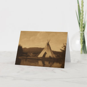 Edward S. Curtis Blank Note Card "Kalispel Camp" Karte