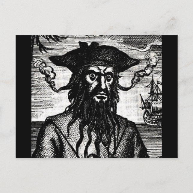 Edward Teach Portrait Postkarte (Vorderseite)