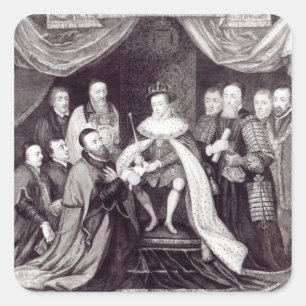 Edward VI. Gewährung der Charta Quadratischer Aufkleber