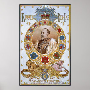 Edward VII, Programm der Feuerwerke Poster