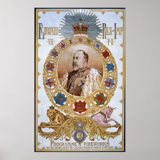 Edward VII, Programm für Feuerwerkskörper Poster