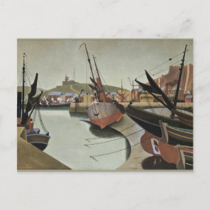Edward Wadsworth painting, Seaport, Postkarte