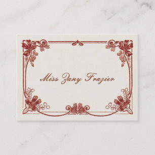 Edwardian französische SozialTelefonkarte Telefonnummerkarte