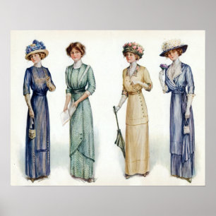 Edwardian Mode-Plakat 1912 Poster