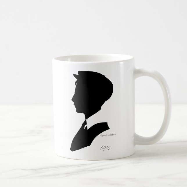 Edwardian Vintage Schwarzweiss-Silhouette Kaffeetasse (Rechts)