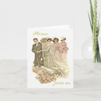 Edwardian, Vintage Wedding Card Einladung