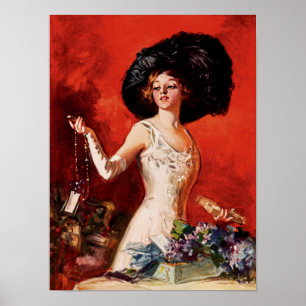 Edwardianische Glamourgirl Poster