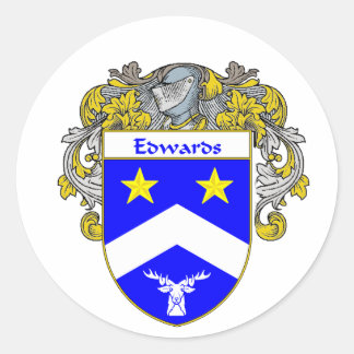 Edwards Coat of Arms (Mantled) Runder Aufkleber