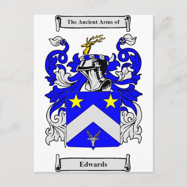 Edwards (Englisch) Coat of Arms Postkarte (Vorderseite)
