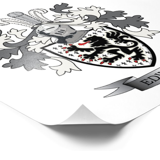 Edwards Familienwappen Coat of Arms Fotodruck (Ecke)