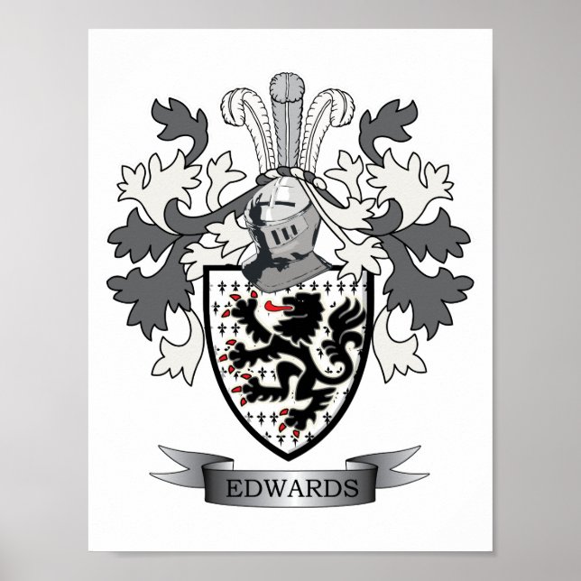 Edwards Familienwappen Coat of Arms Poster (Vorne)
