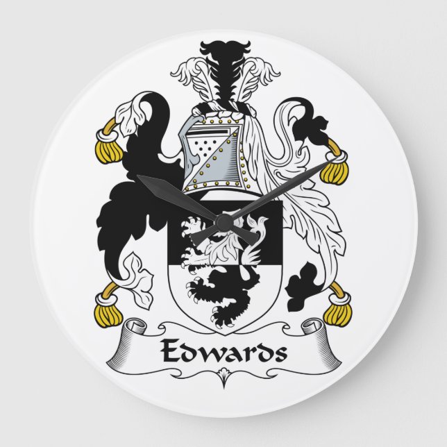 Edwards Familienwappen Große Wanduhr (Vorderseite)