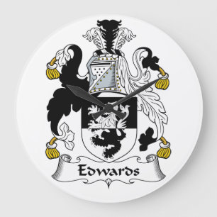 Edwards Family Crest Große Wanduhr