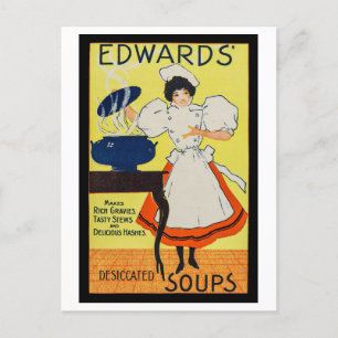Edwards' getrocknete Suppen Vintage-Werbung Postkarte