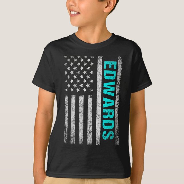 Edwards Name American Flag - Edwards Nachname T-Shirt (Vorderseite)