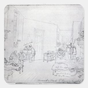 Edward's Ward, St. Thomas Hospital, London Quadratischer Aufkleber