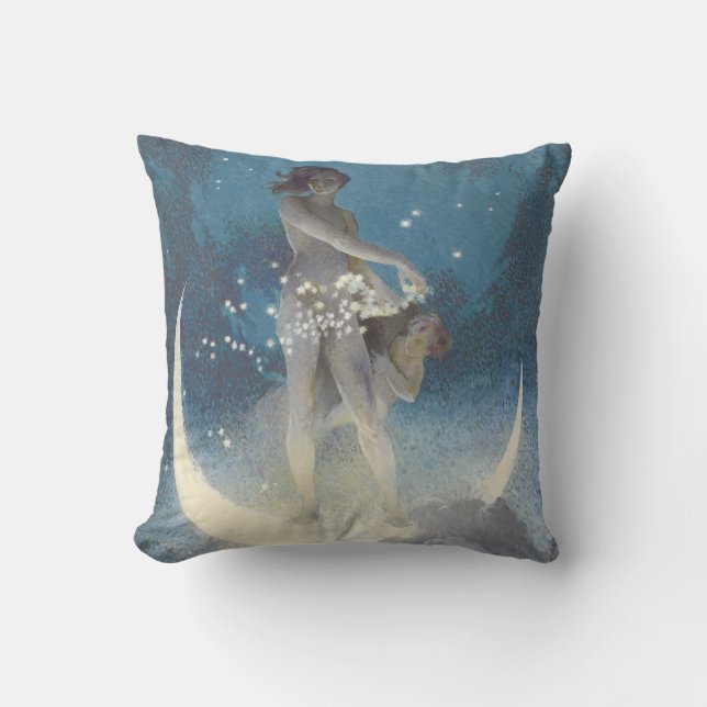 Edwin Blashfield Stars Scattering Art Nouveau Kissen (Vorderseite)