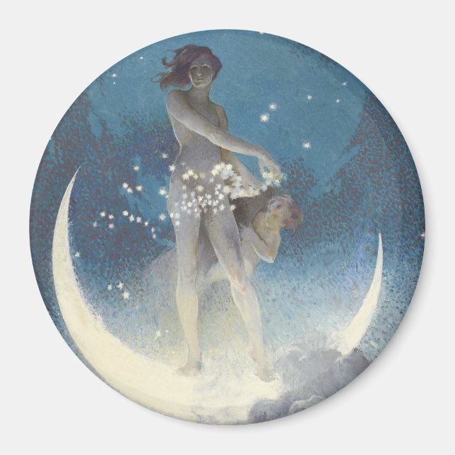 Edwin Blashfield Stars Scattering Art Nouveau Magnet (Vorne)
