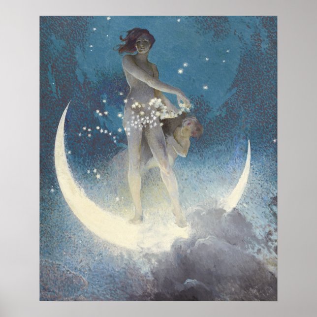 Edwin Blashfield Stars Scattering Art Nouveau Poster (Vorne)