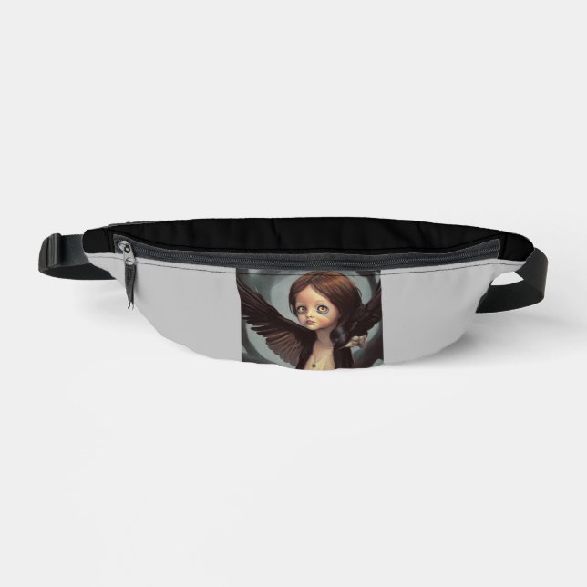 Edwin Gothic Black Bird Crow Grunge Bauchtasche (Vorderseite)