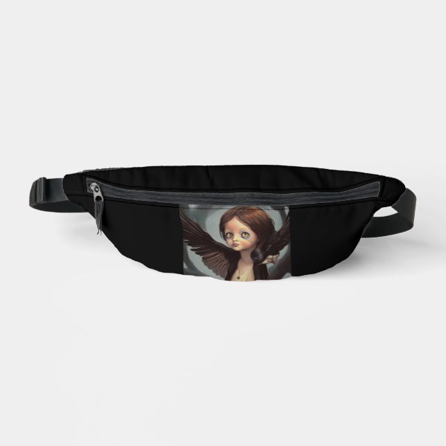 Edwin Gothic Black Bird Crow Grunge Bauchtasche (Vorderseite)