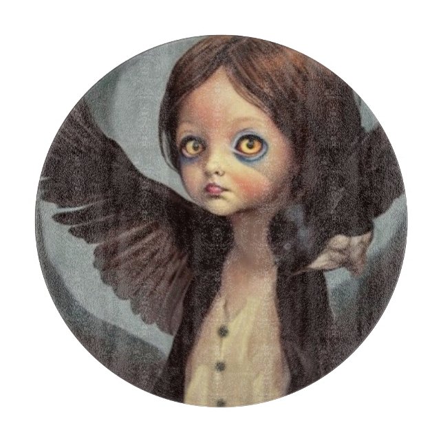 Edwin Gothic Black Bird Crow Grunge Schneidebrett (Vorderseite)