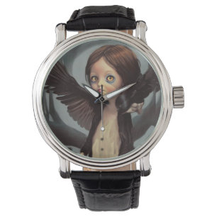 Edwin gothic schwarze Krähe Grunge Armbanduhr