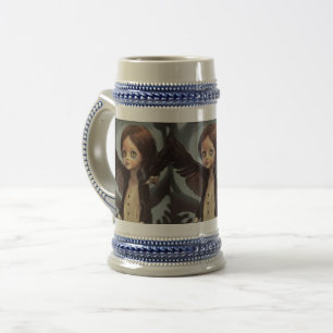 Edwin gothic schwarzer Vogel Krähe Grunge Bierglas