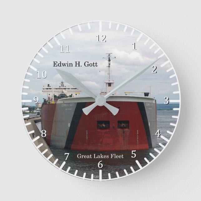 Edwin H. Gott clock Runde Wanduhr (Vorderseite)
