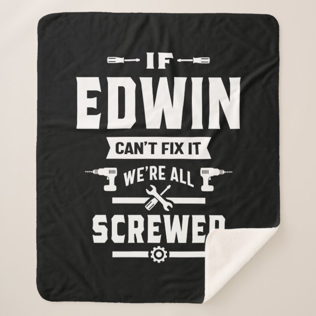 Edwin Personalisiert Name Birthday Gift Sherpadecke (Vorderseite)