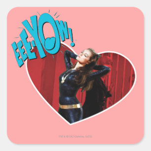 EEE-YOW! Catfrau Quadratischer Aufkleber