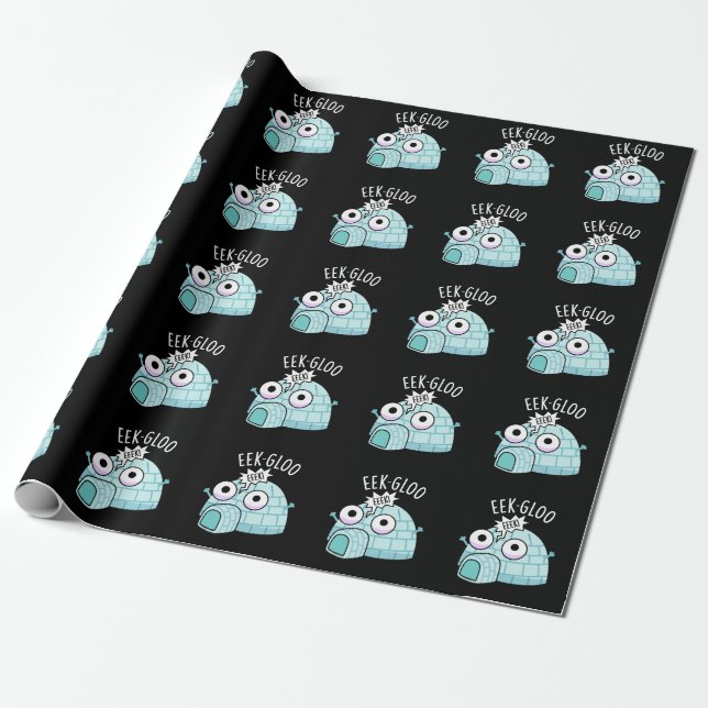 Eek-gloo Funny Iglu Pun Dark BG Geschenkpapier (Ungerollt)