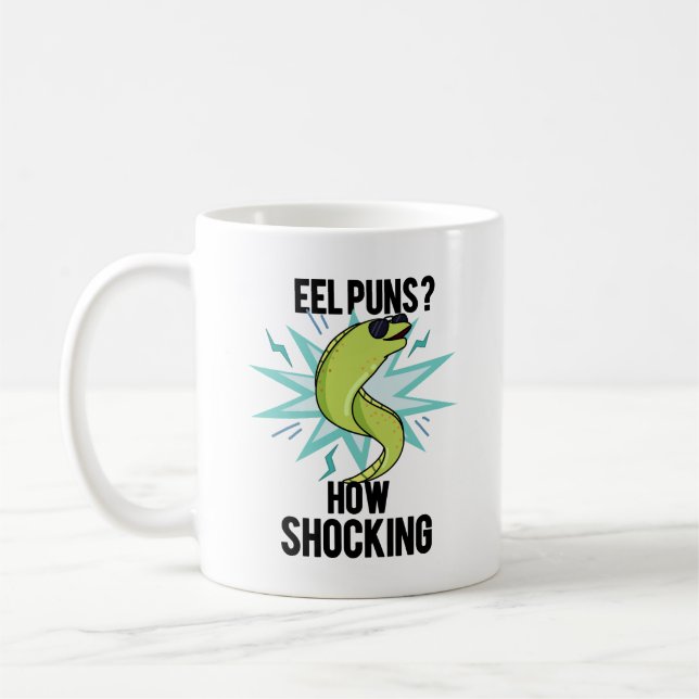Eel Puns wie schockierend lustige Tierpuppe Kaffeetasse (Links)