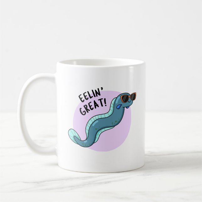 Eelin Great Funny Slippery Eel Pun Kaffeetasse (Links)