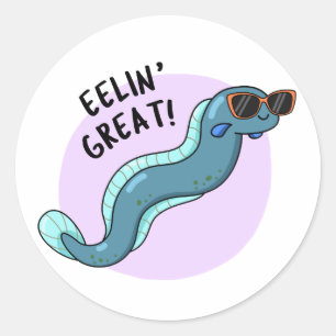 Eelin Great Funny Slippery Eel Pun Runder Aufkleber