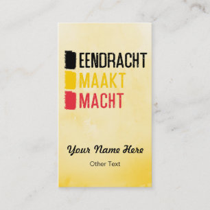 Eendracht Maakt Macht belgisches Motto Business Ca Visitenkarte