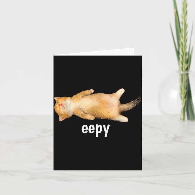 Eepy Cat Meme Funny Sleepy Cat Viral Gen Z Sarcast Karte (Vorderseite)