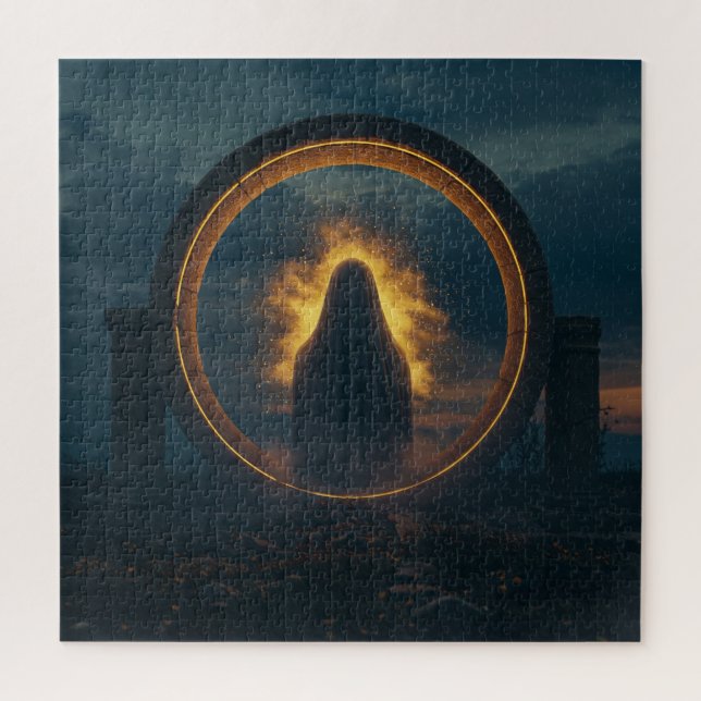Eerie Ancient Robed Spirit Blick durch Ring Puzzle (Vertikal)