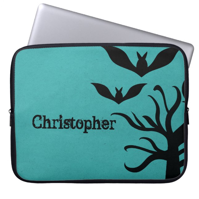 Eerie Bats Electronics Sleeve, Aqua Laptopschutzhülle (Vorderseite)